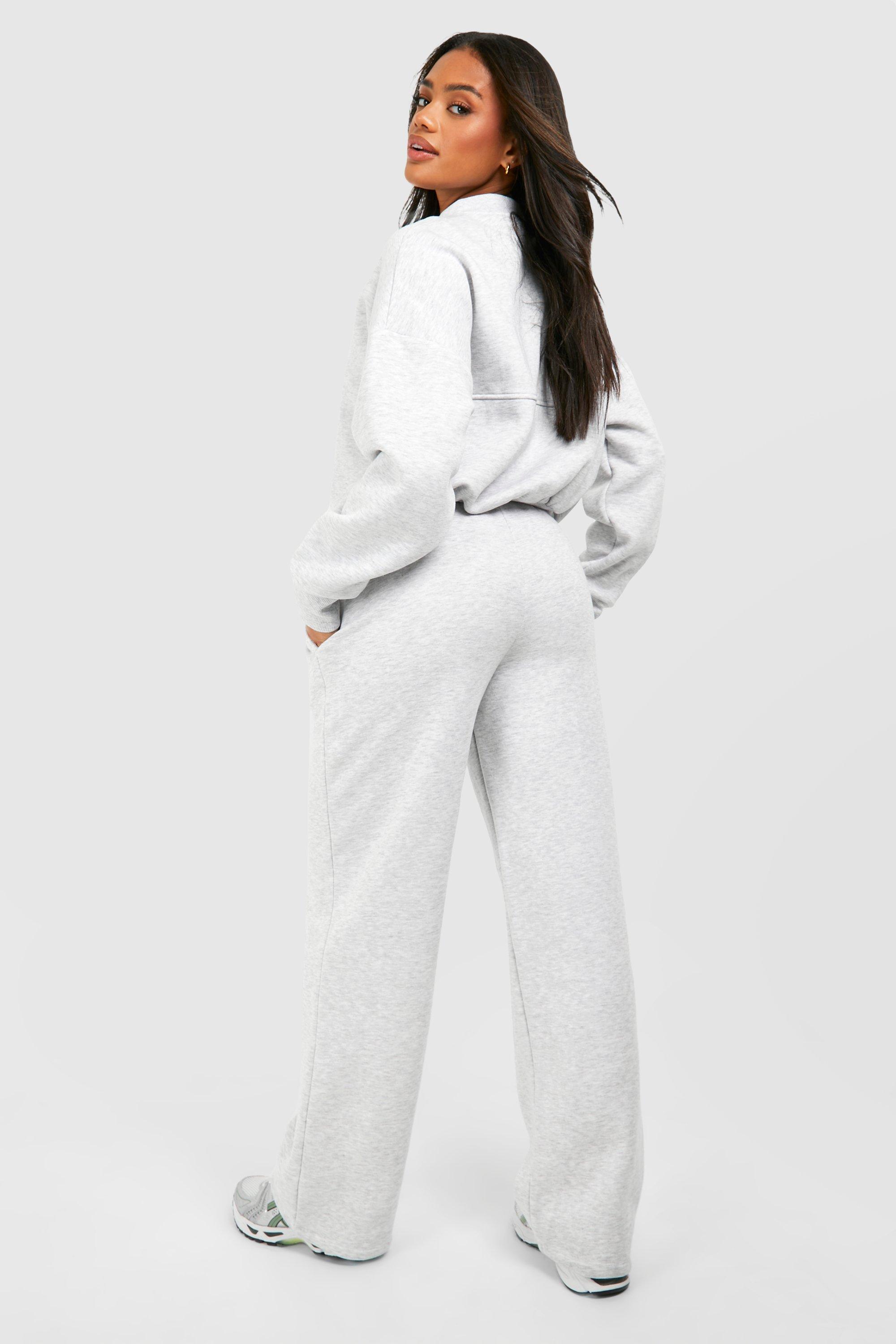 Zip Through Bomber Straight Leg Tracksuit | boohoo